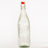 Botella De Vidrio con Tapon 1lt Acanalada Unica