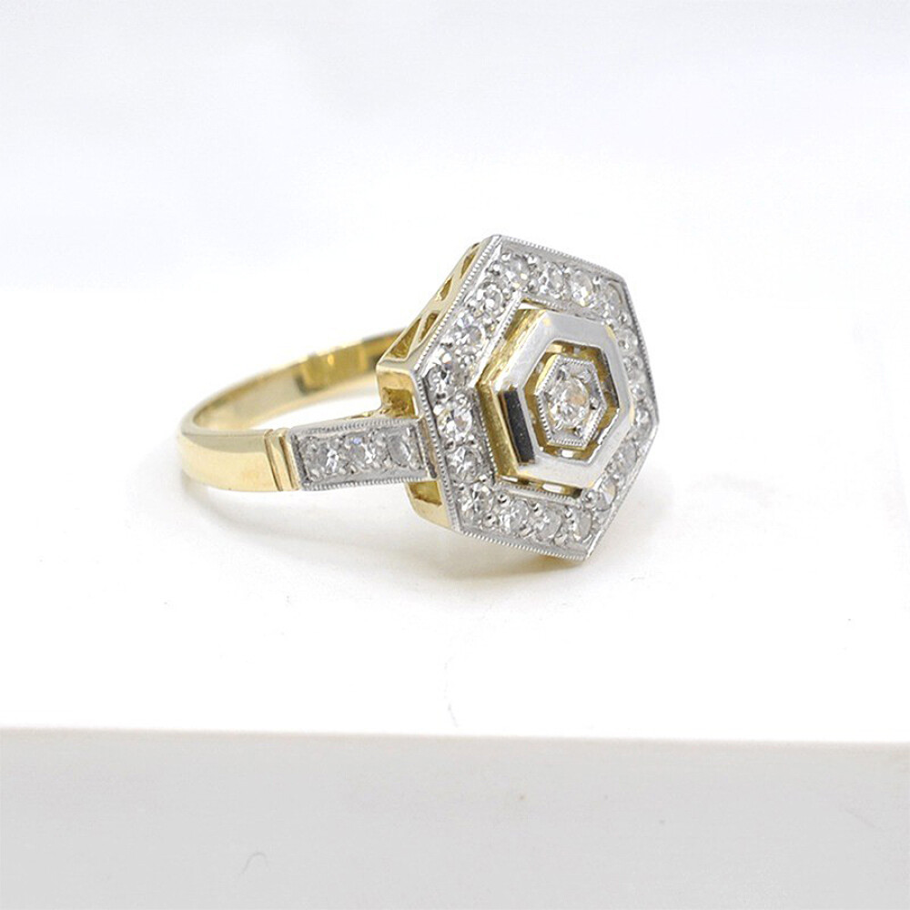 Anillo Oro 18K, Platino Y Brillantes Anillo Oro 18K, Platino Y Brillantes