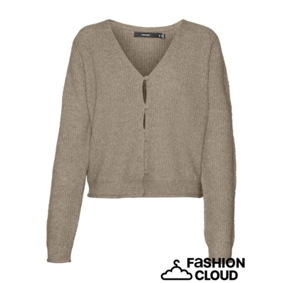 VMMILI LS V-NCK ROLLEDGE CARDIGAN GA BO - Silver Mink 