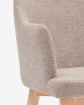 Silla Croft de chenilla y patas de madera maciza de fresno marrón