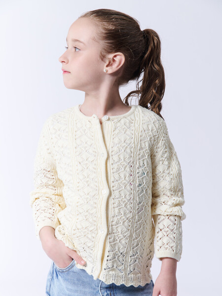 Saco punto calado Beige