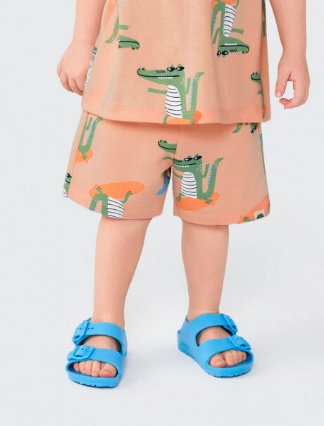 SHORT INFANTIL DE RAYAS NARANJA