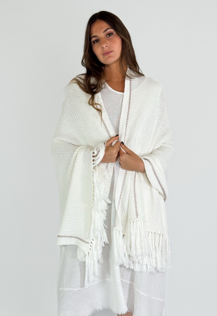 PASHMINA ZUMA - BLANCO Y PLATEADO 