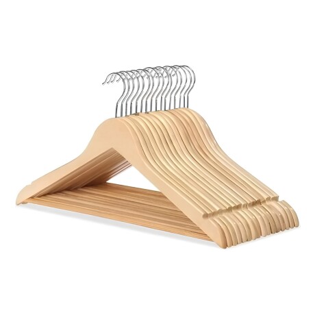 Percha de madera x 5 super resistente Percha de madera x 5 super resistente