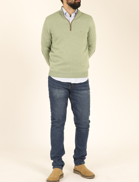 Sweater Medio Cierre Harrington Label Verde