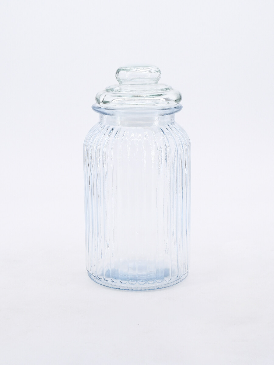 FRASCO DE VIDRIO CON TAPA - TRANSPARENTE 