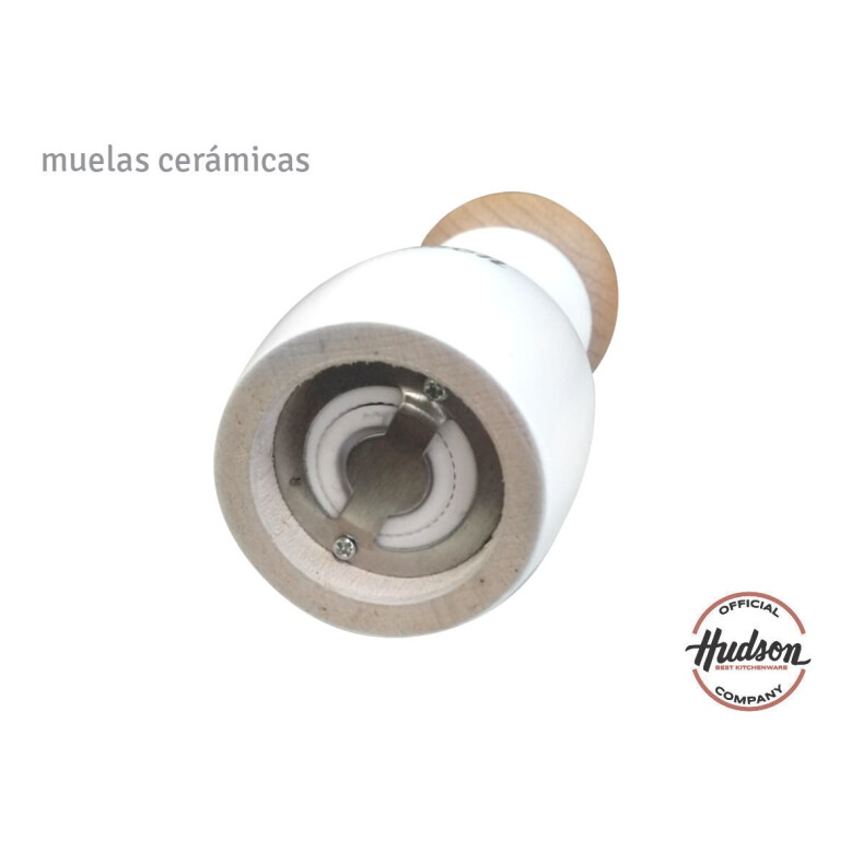 Molinillo De Madera Hudson Laqueado 15 Cm Blanco
