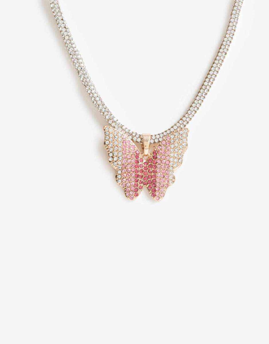 Collares Cortos Mariposa Strass - Combinacion Multicolor 