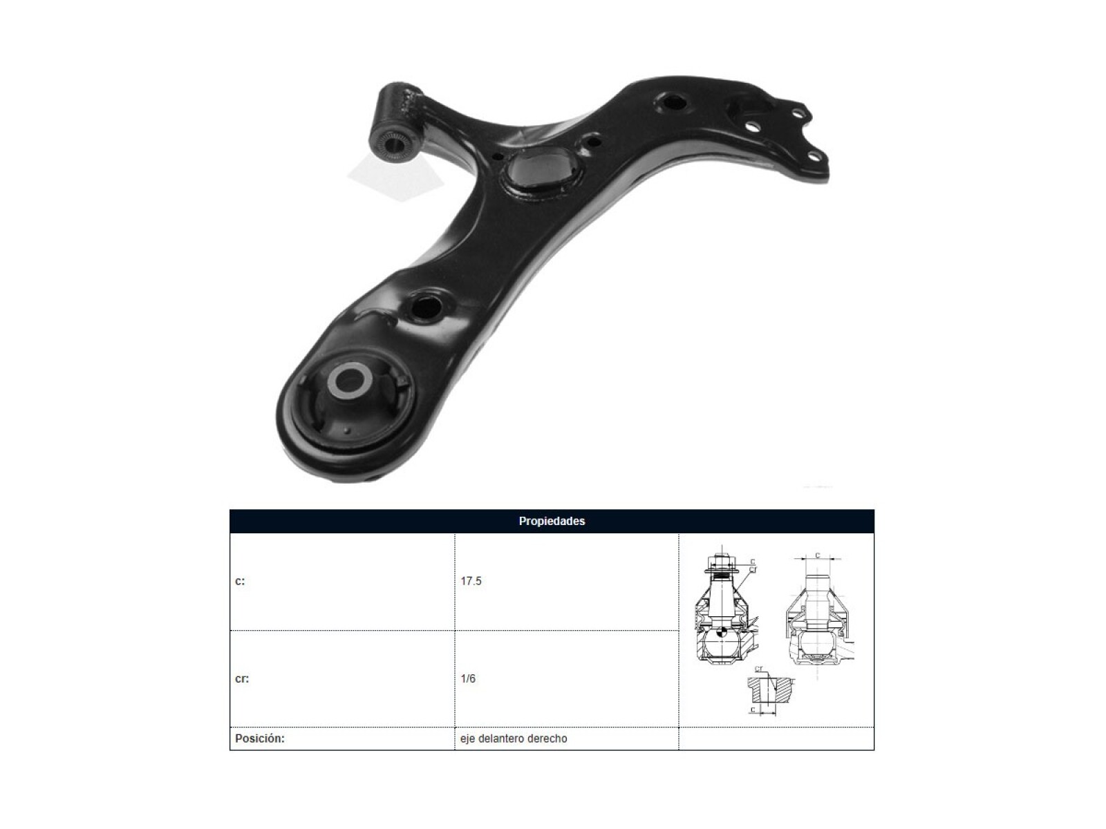 Parilla De Suspension Delantera Toyota Corolla 15-25 Der 