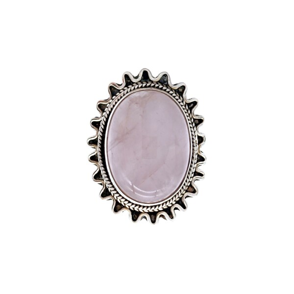 Anillo Oval-Plata 925-Piedra Cuarzo rosa-AN3949 conpiedra
