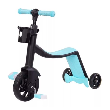 Bicicleta Monopatín Triciclo 3 en 1 Ajustable para Niños Celeste