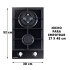 Anafe A Gas Xion Xi-gh22tgl 2 Hornallas ANAFE XION 2H VIDRIO TEMP. XI-GH22TGL AP