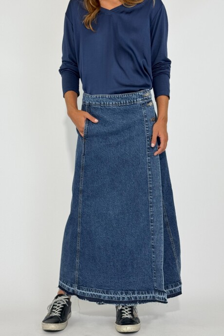 POLLERA JEAN OASIS Azul