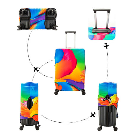Funda Para Valijas Poliéster Y Spandex C/ Cierre Multicolor 1