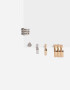 Bijou Cuff De metal Set De Aros Combinados - Combinacion Bicolor