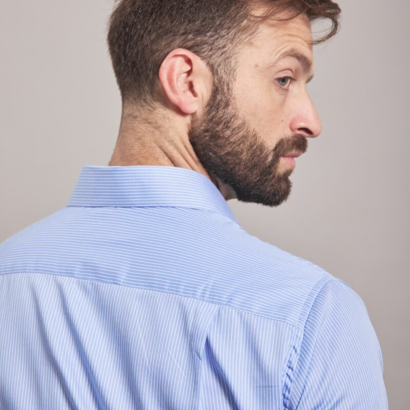 CAMISA LUXURY CELESTE RAYADO