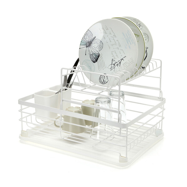 Escurridor Seca Platos Vajilla 2 Niveles Con Bandeja Drenaje Agua Cocina Imback Color Blanco Escurridor Seca Platos Vajilla 2 Niveles Con Bandeja Drenaje Agua Cocina Imback Color Blanco