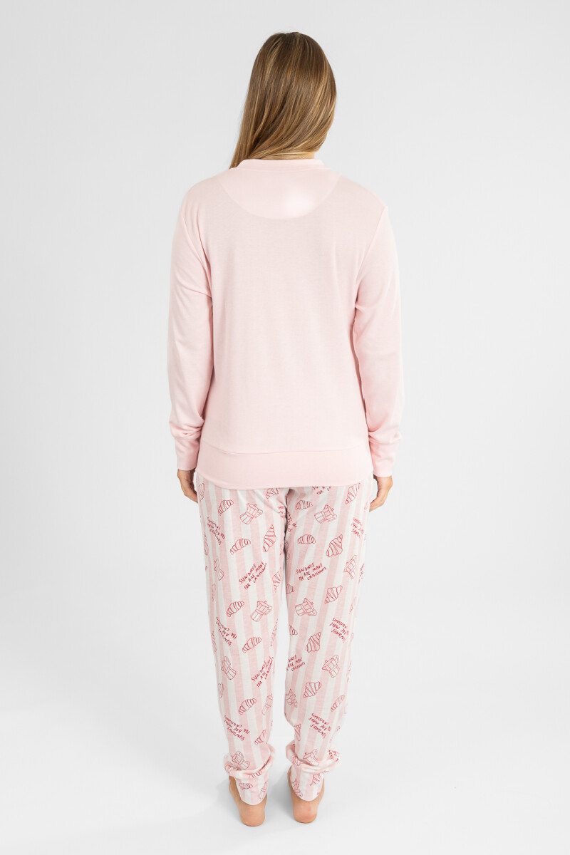 PIJAMA CROISSANTS ROSADO