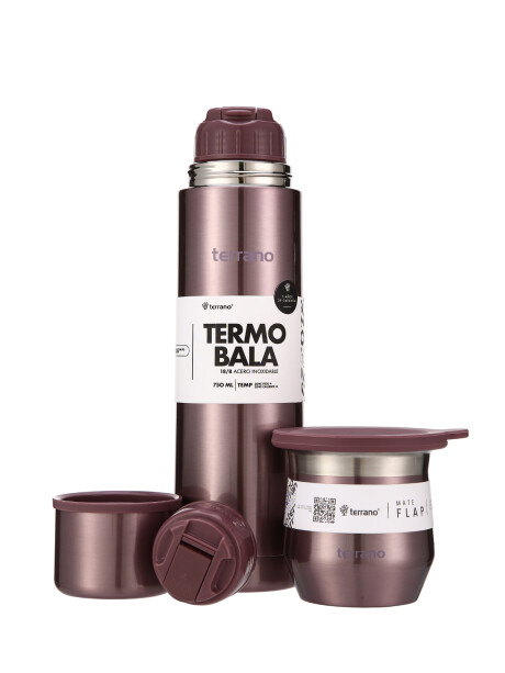 Kit Acero Bala Metalizado - 750mL + Mate Flap Lila