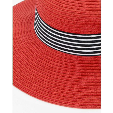 Sombrero Efecto Rafia Rojo Medio