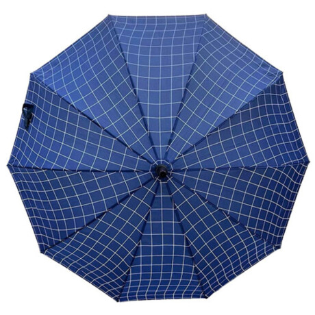 Paraguas largo estampado cuadros azul 001