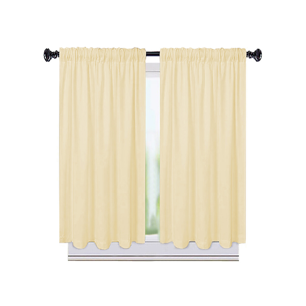 Cortina Alondra Home x1 Tela Panama Cocina Living 206x144 - Variante Color Amarillo 