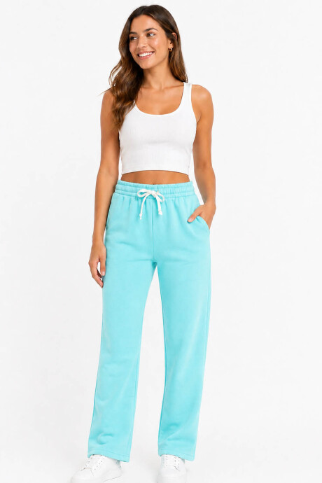 Pantalón Felpa Alex Celeste