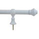 Barrote Cortina Palo Metal 3,00m 28mm + 3 soporte BLANCO MATE