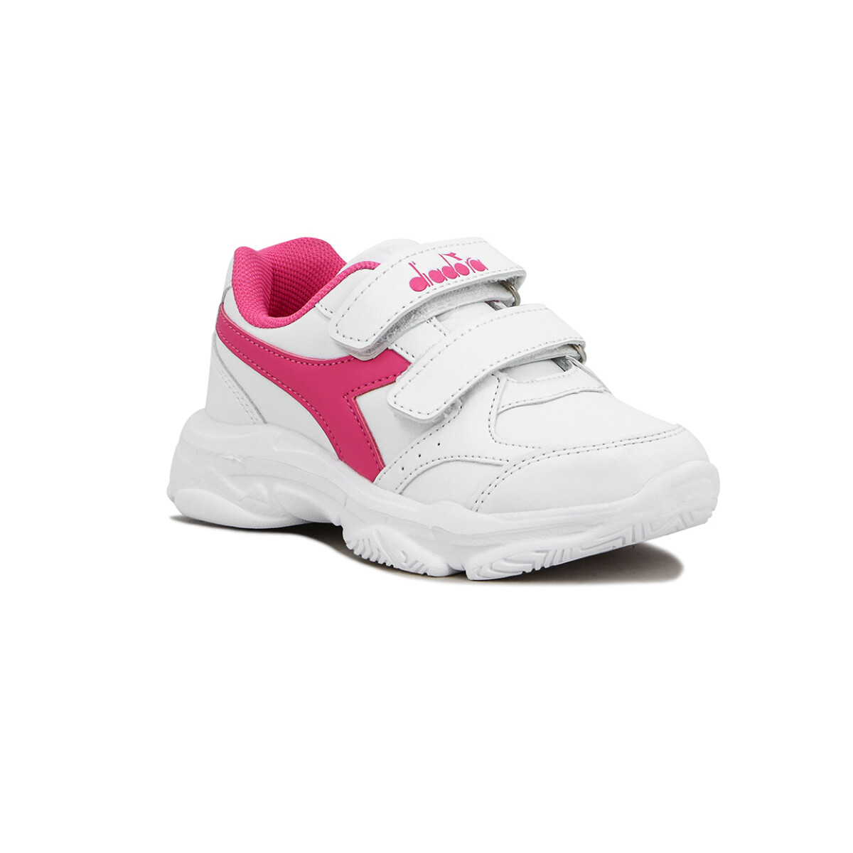 Diadora Champion Easy Run Wimbledon Kids C/Velcro - Blanco-Fucsia 