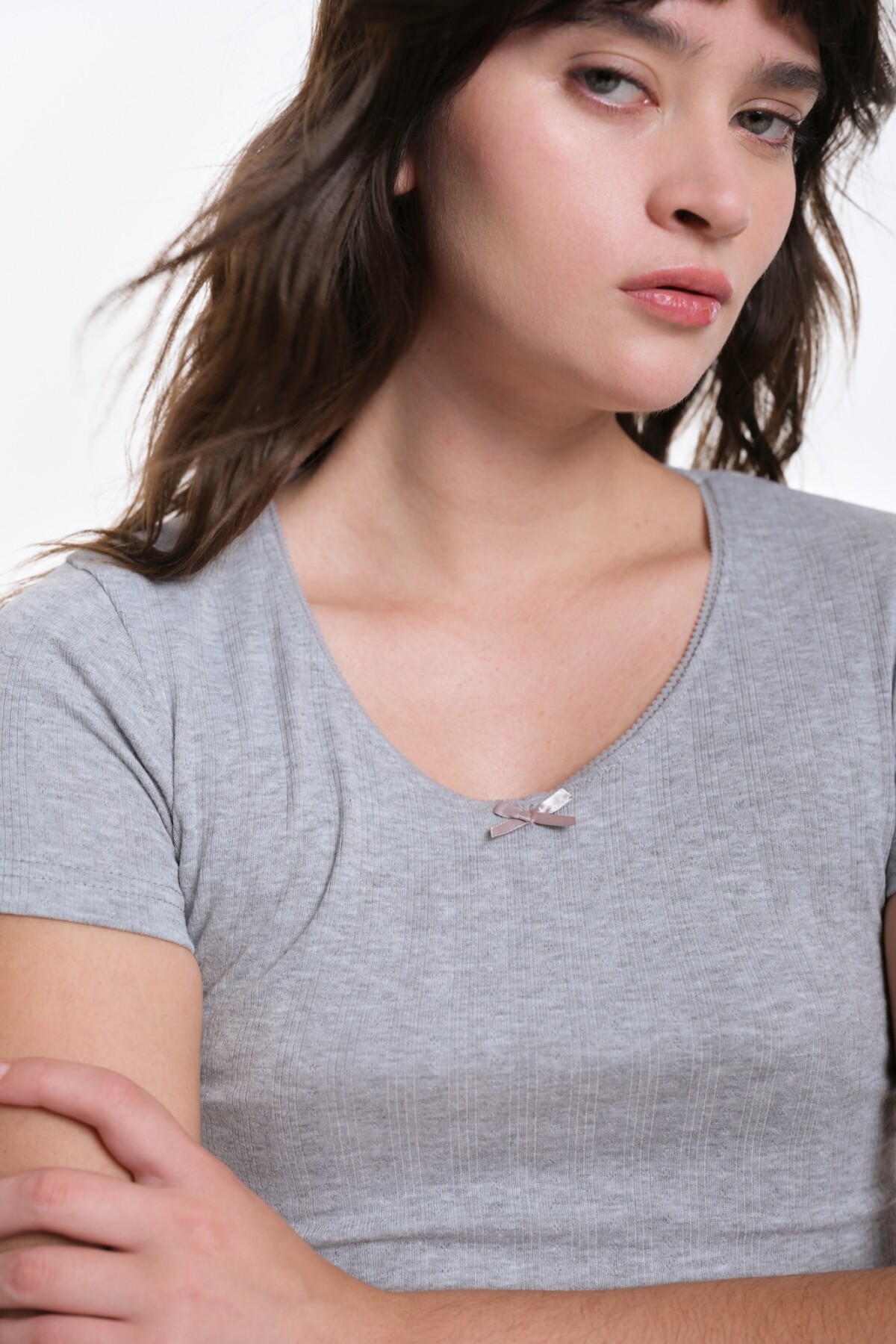Remera Becca Gris Melange