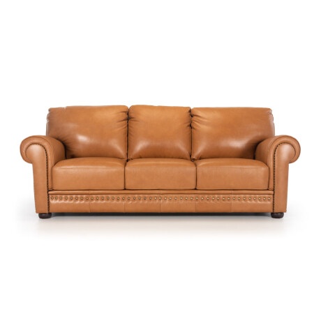 Sofá Elegance - Cuero Básico - 3 Cuerpos Camel - (Preventa)