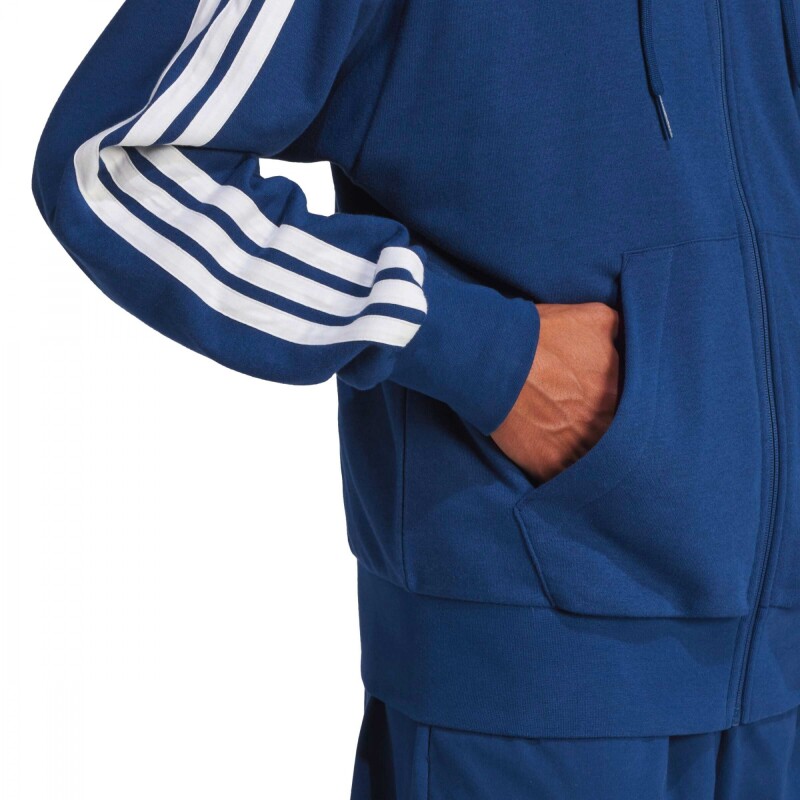 Abrigo Essentials French Terry 3 bandas de Hombre Azul