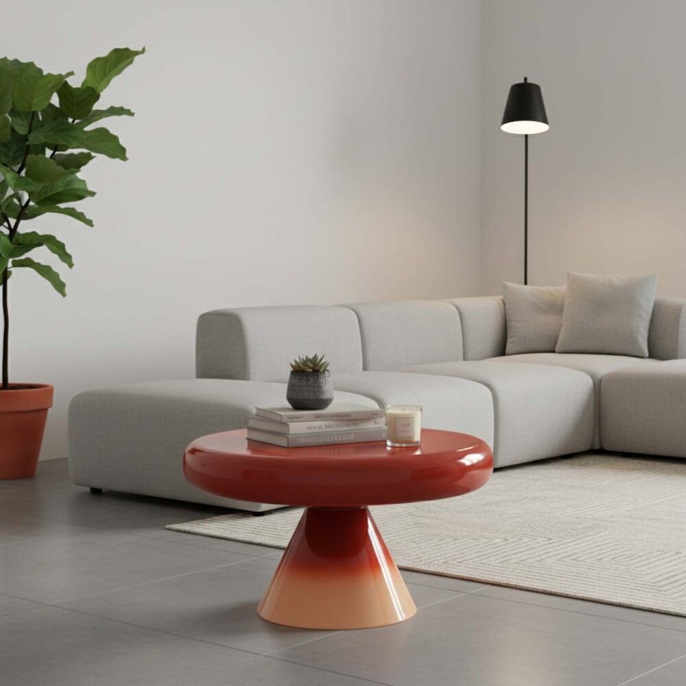 MESA RATONA METAL NARANJA SAGGITA TERRACOT