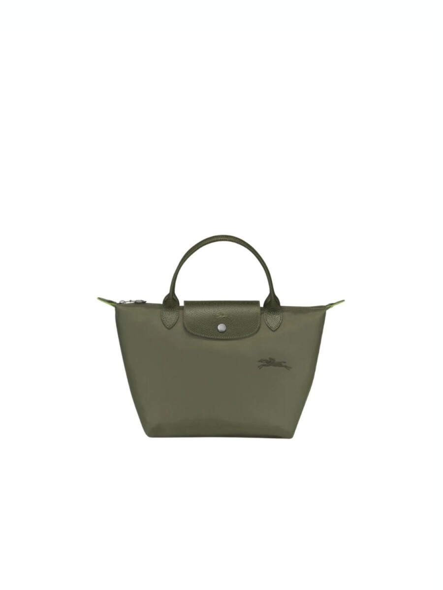 Longchamp -Cartera Longchamp plegable de nylon con cierre y asa corta, Le pliage green S 