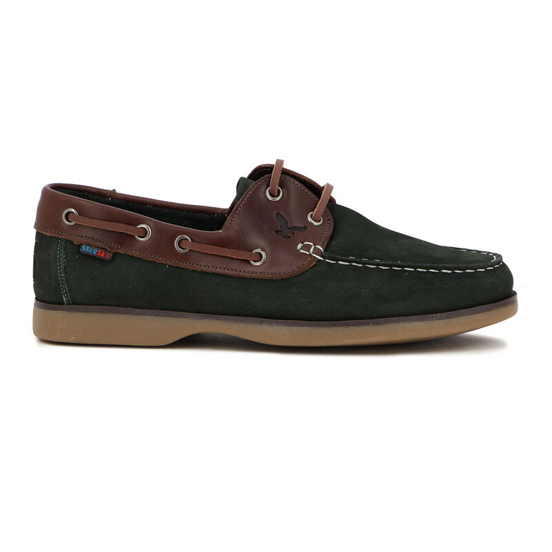 Starsax Hombre Nautico Acordonado Combinado Verde Militar-cafe