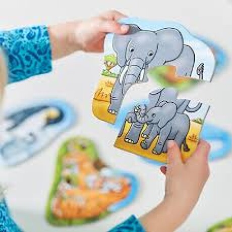 Puzzle de 6 piezas Animales mamá y bebé Puzzle de 6 piezas Animales mamá y bebé