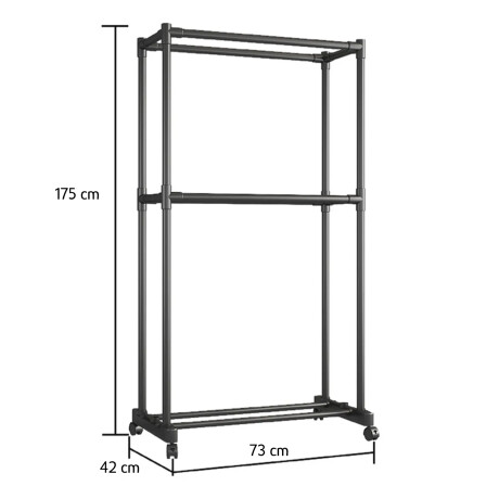 Perchero de Ropa Doble Multifuncion Acero Alta Resistencia Negro