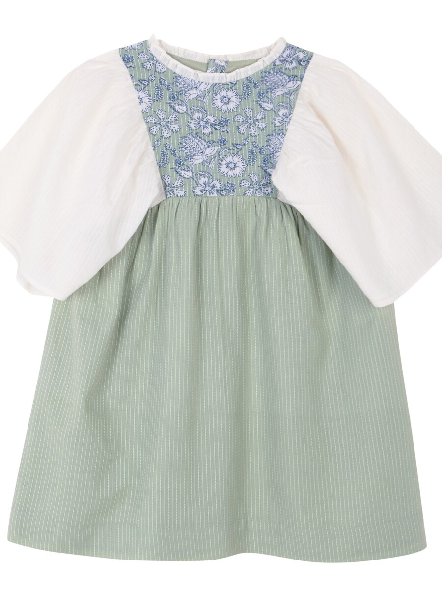 Vestido Canesu Estampado Gris