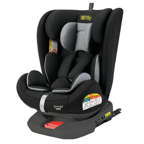 Butaca Silla Auto Bebé Cleopatra Giro 360 Reclinable Gris