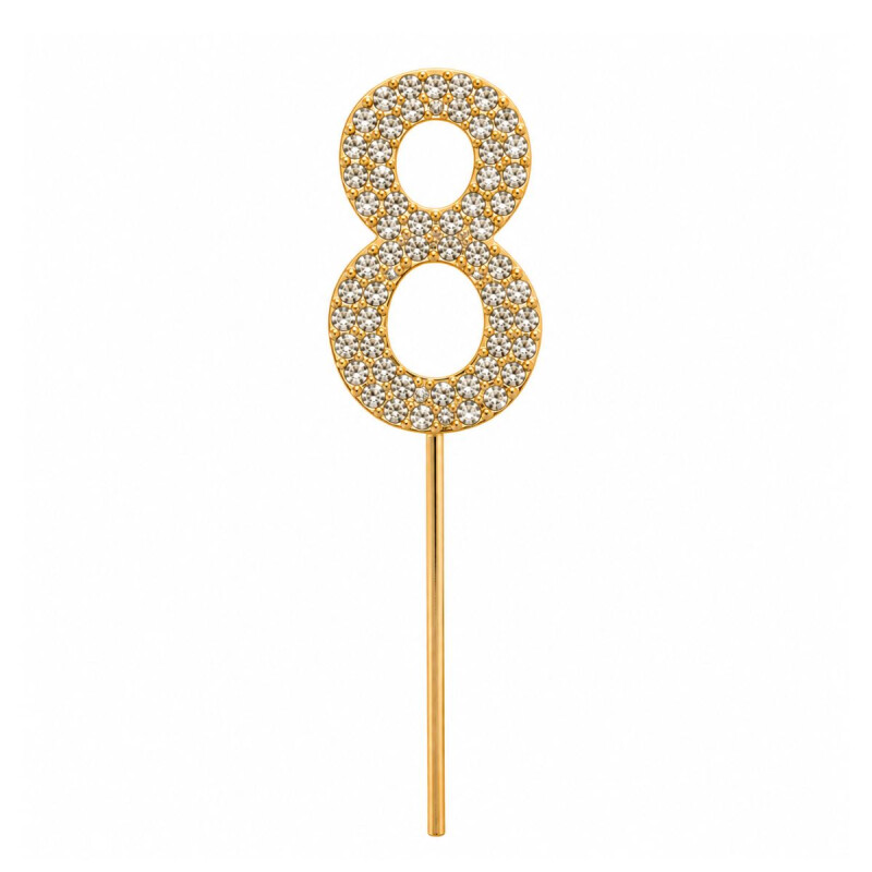 Topper Número Brilloso de Strass OCHO