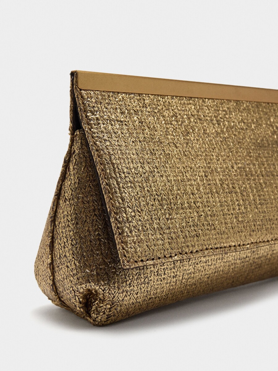 Bolso De Fiesta Sobre Efecto Rafia dorado