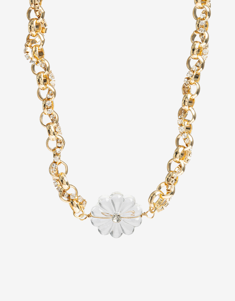 Collar Corto Flor Acrílica 