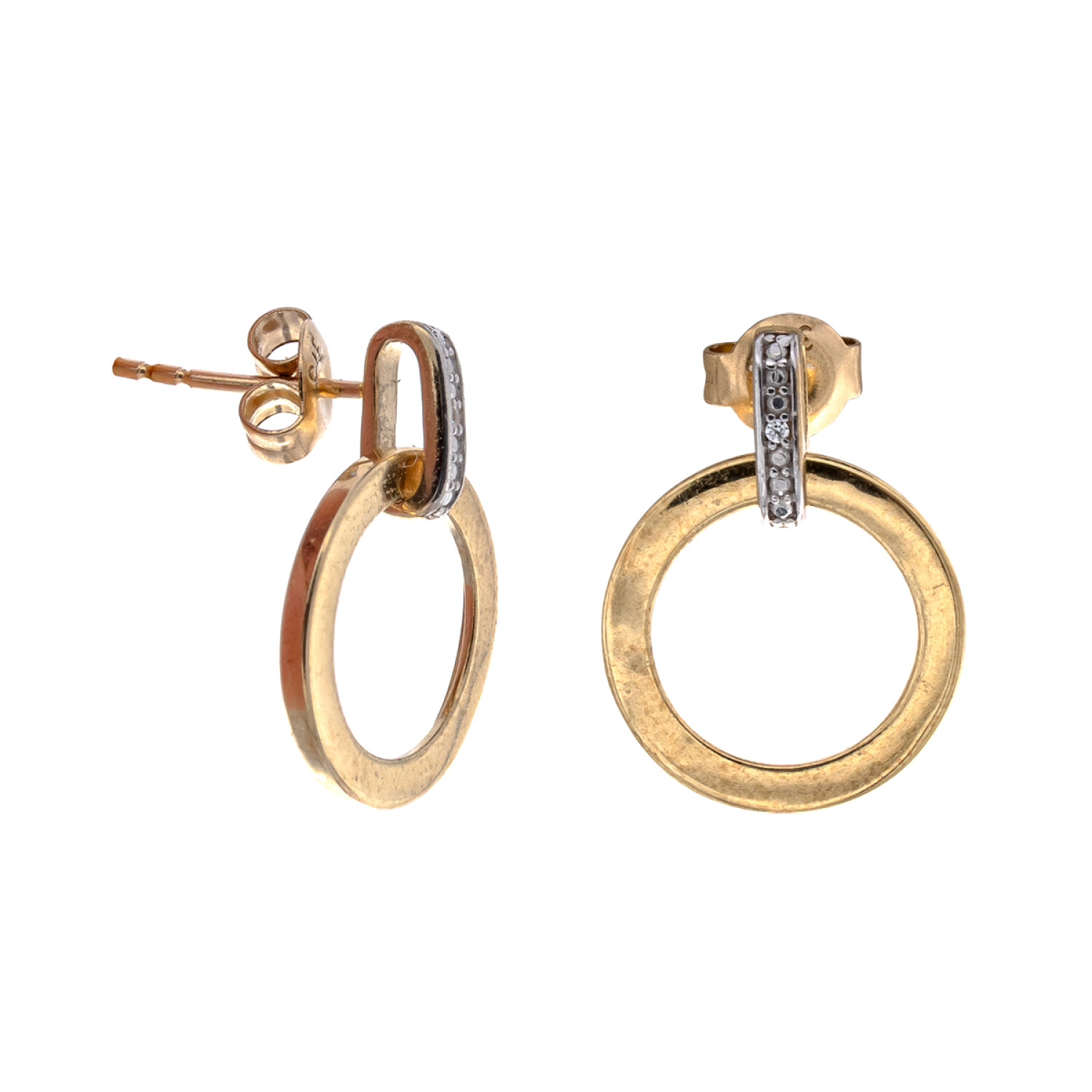 Par de caravanas de oro 18 ktes y circonias. — Veroca Joyas