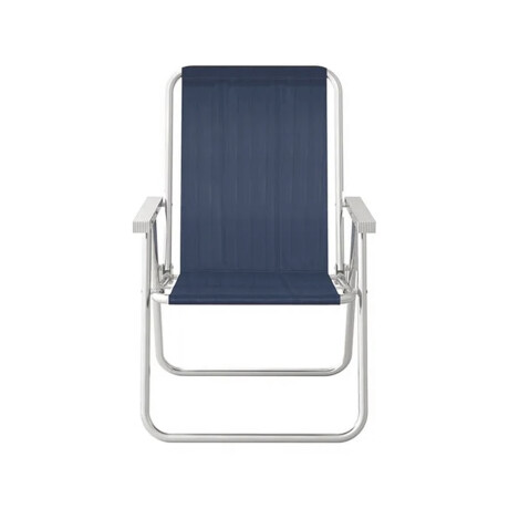Reposera Silla Alta Plegable en Aluminio Conforto Total Mor Azul Marino