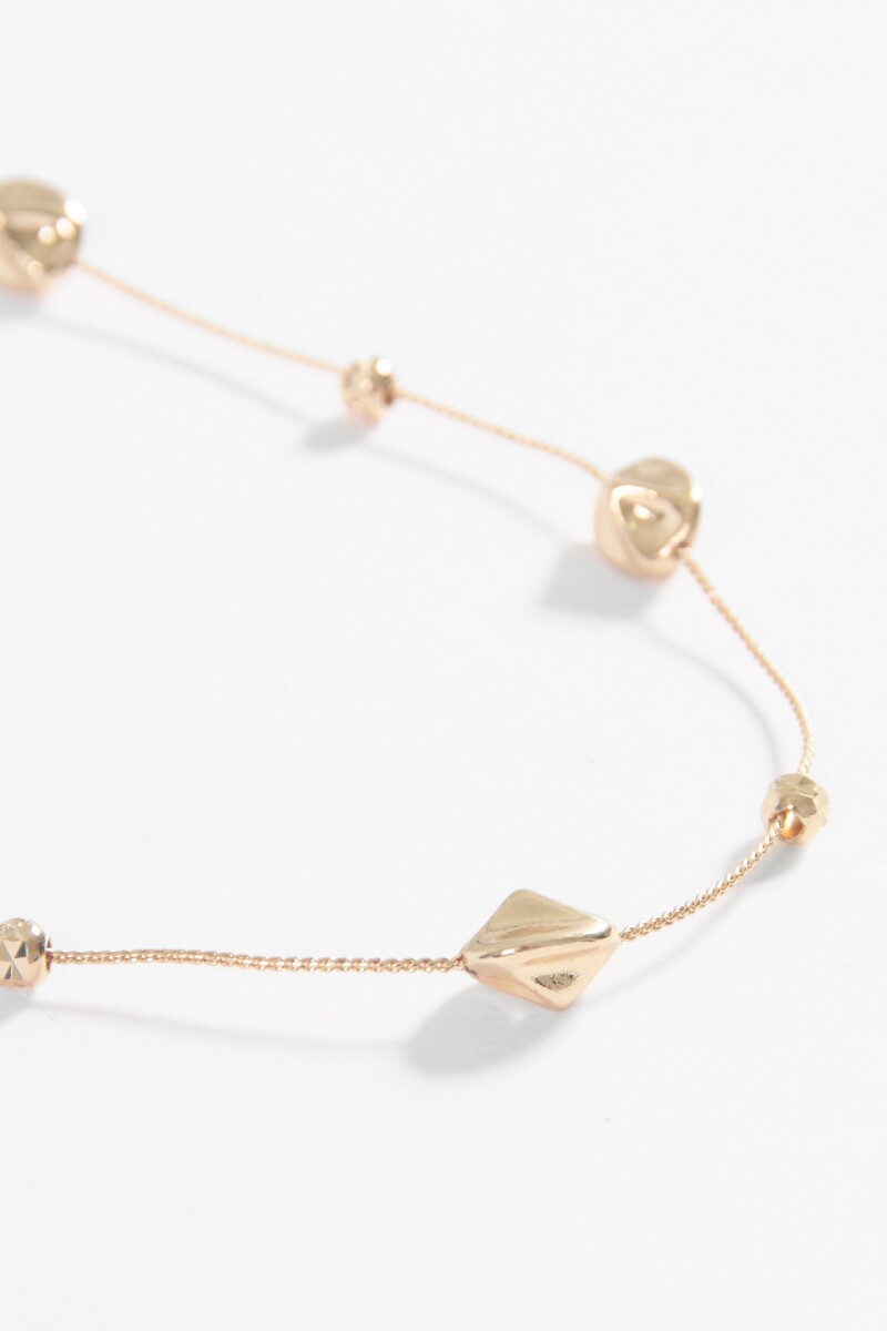 Collar largo con cuentas dorado