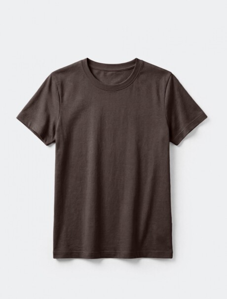 CAMISETA BÁSICA SLIM WORLD MARRÓN