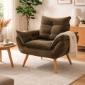 Juego De Living Sillón con puff Marrón