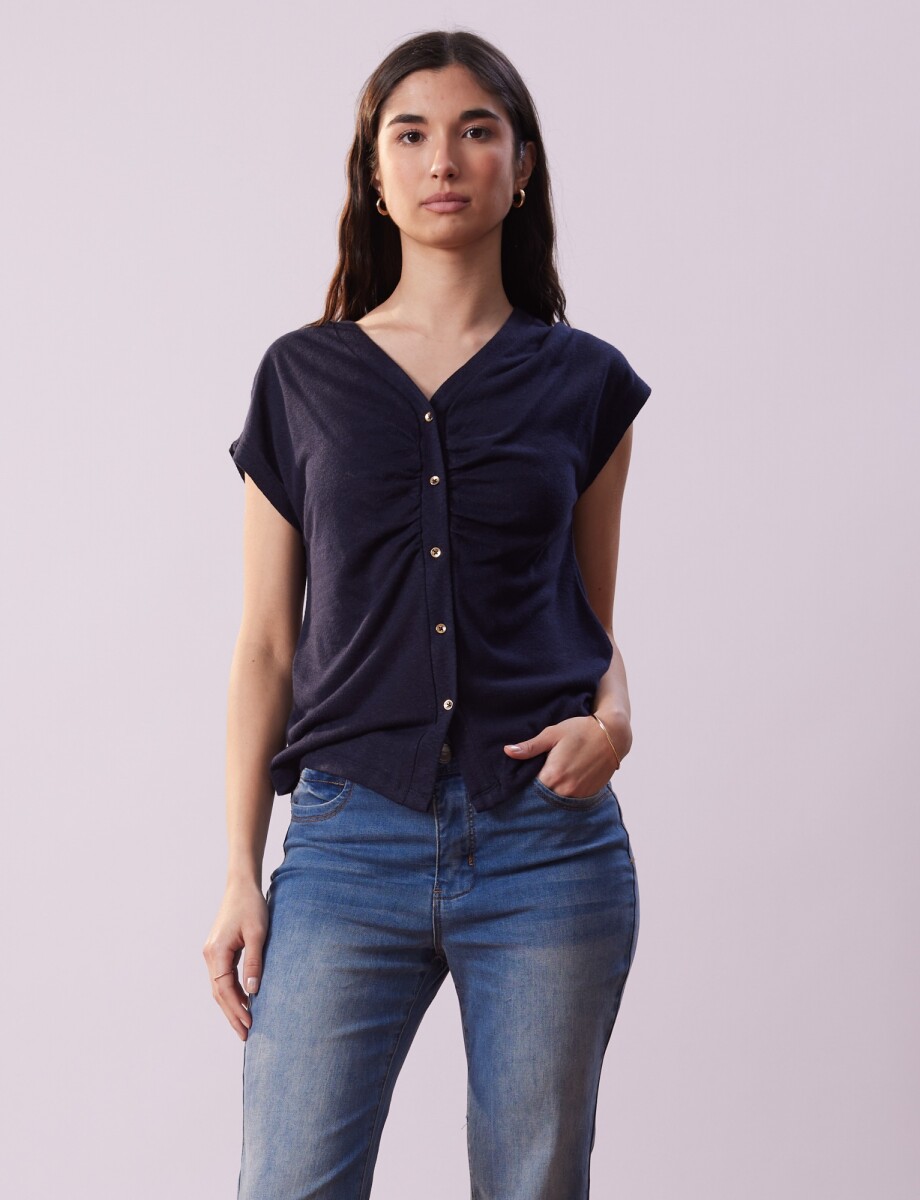 Remera Lino - Marino 