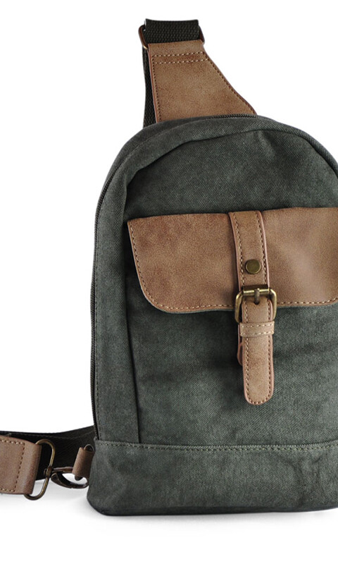 MOCHILA BOSTON VERDE MILITAR Y TOSTADO