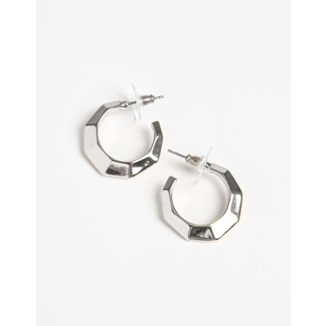 Argollas De Metal Plateado Plateado